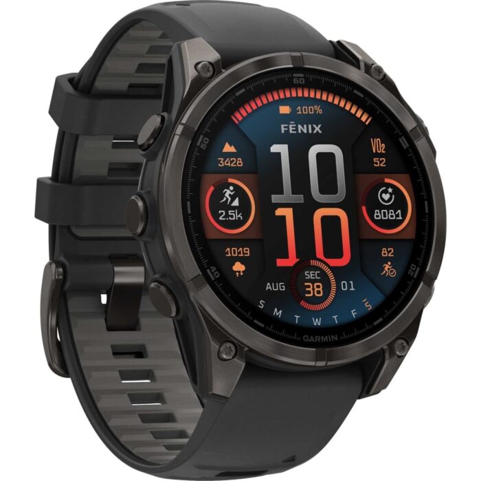 Garmin fenix 8 AMOLED Sapphire GPS Smartwatch - 47mm - Schwarz/Titan Carbongrau DLC – Bild 2