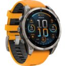 Garmin fenix 8 AMOLED Sapphire GPS Smartwatch - 47mm - Graphit/Spark Orange Titan